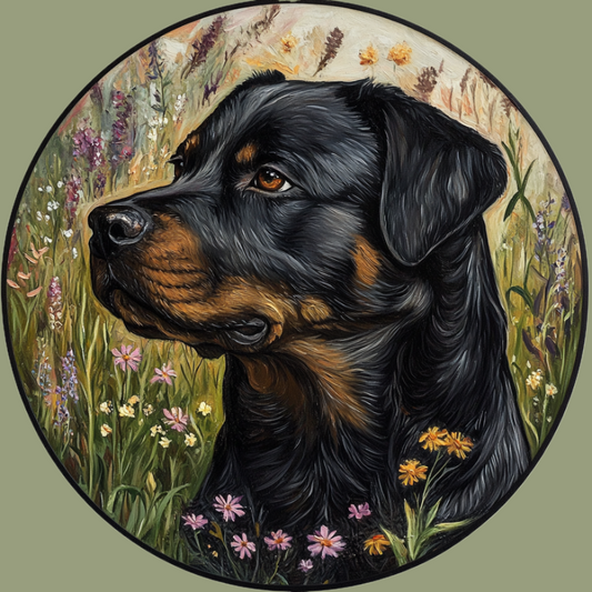 Wildflower Rottweiler Diamond Art Kit