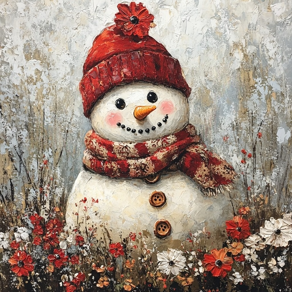 Wildflower Snowman Diamond Art Kit