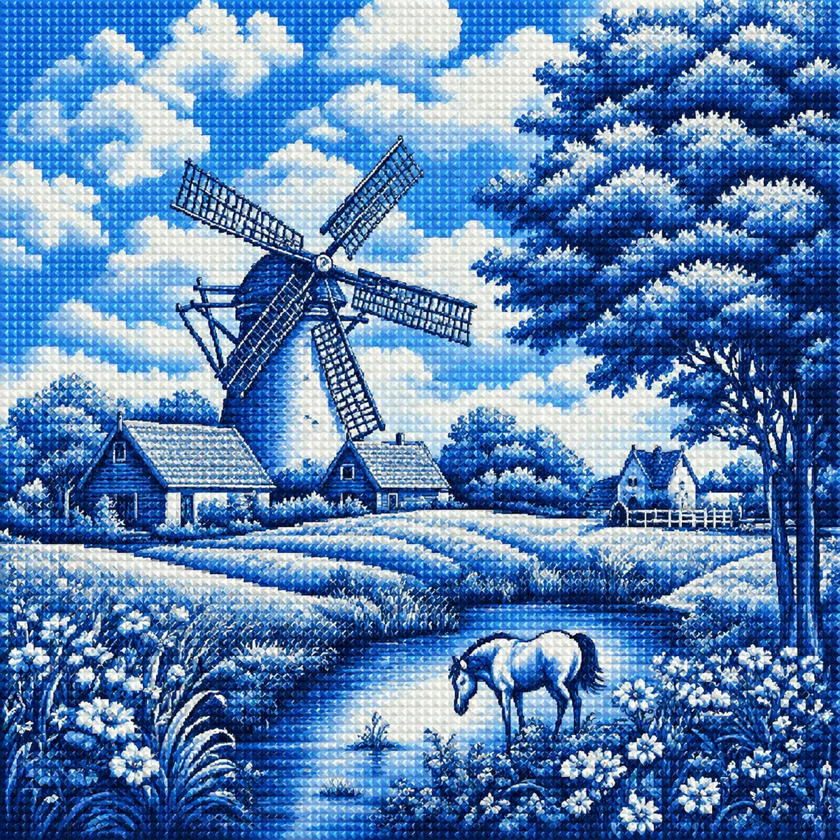 Windmill Farmhouse Diamond Art Kit