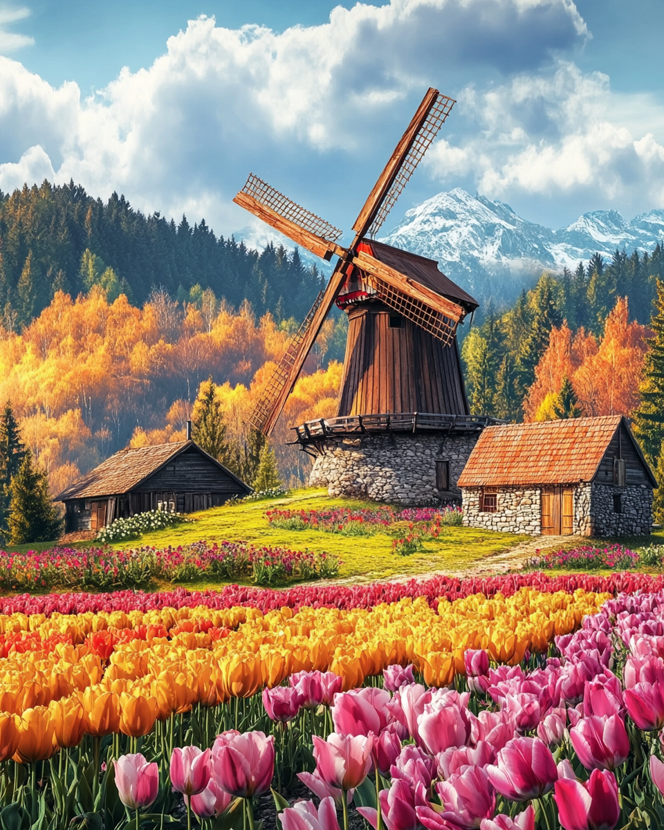 Windmill on the Farm Diamond Art Kit