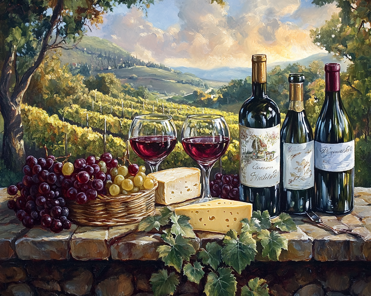 Wine and Cheese Afternoon Diamond Art Kit