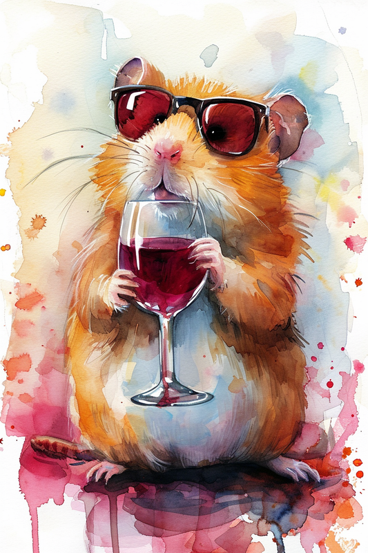 Wine Glass Hamster Diamond Art Kit