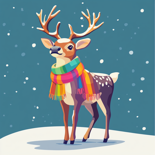 Winter Scarf Reindeer Diamond Art Kit