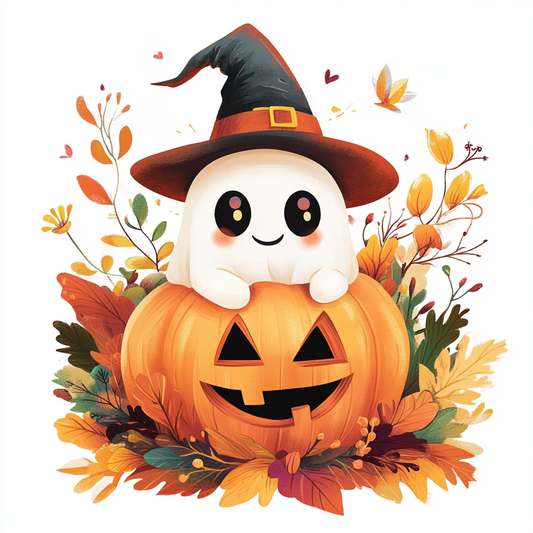 Witch Ghost and Jack-o-lantern Diamond Art Kit