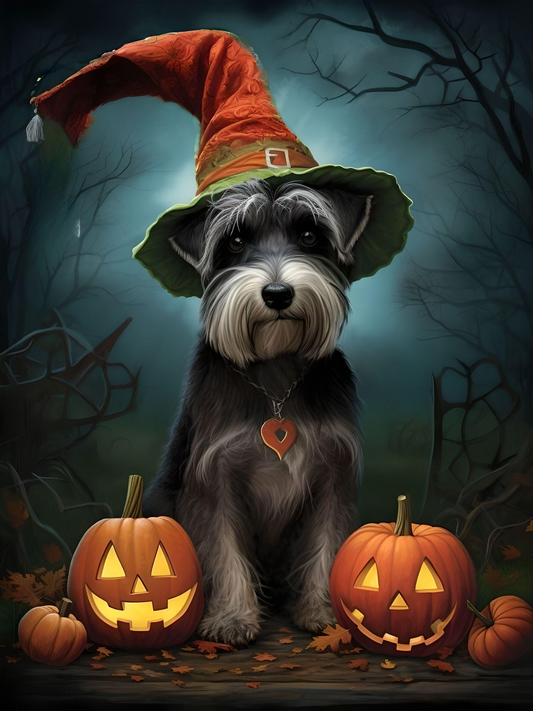 Witch Hat Schnauzer Diamond Art Kit