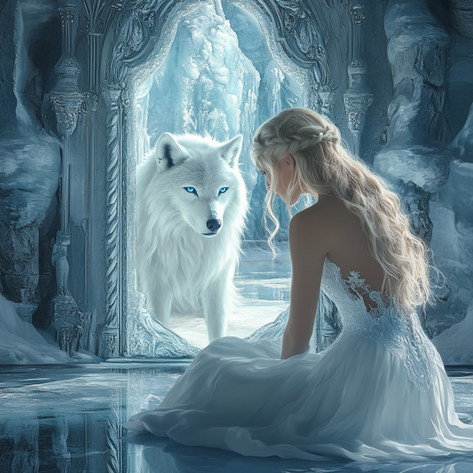 Wolf Woman Reflection Diamond Art Kit