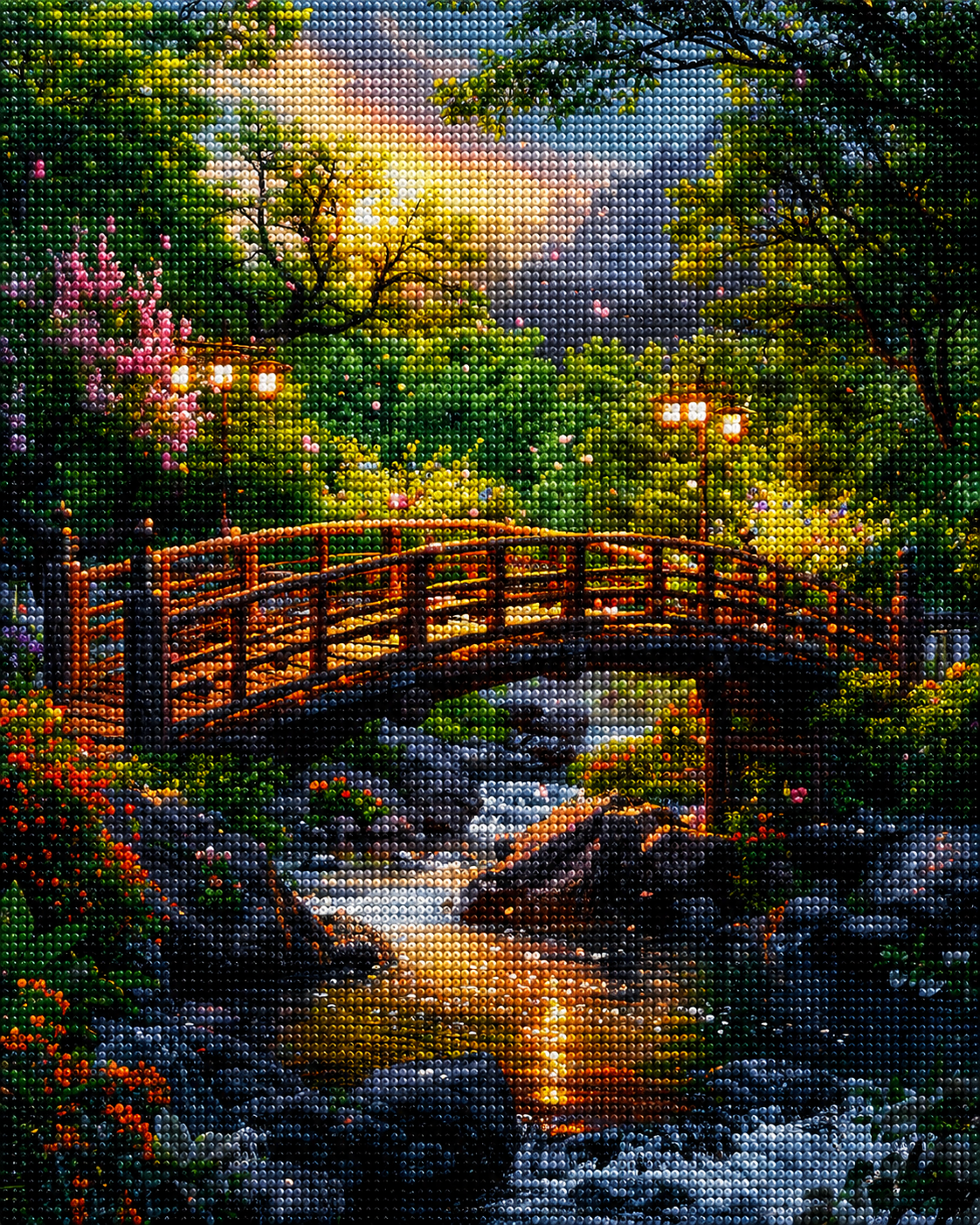 Wood Bridge Over The River Diamond Art Kit