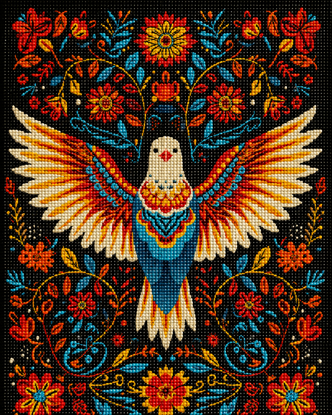 Yellow Dove Abstract Diamond Art Kit