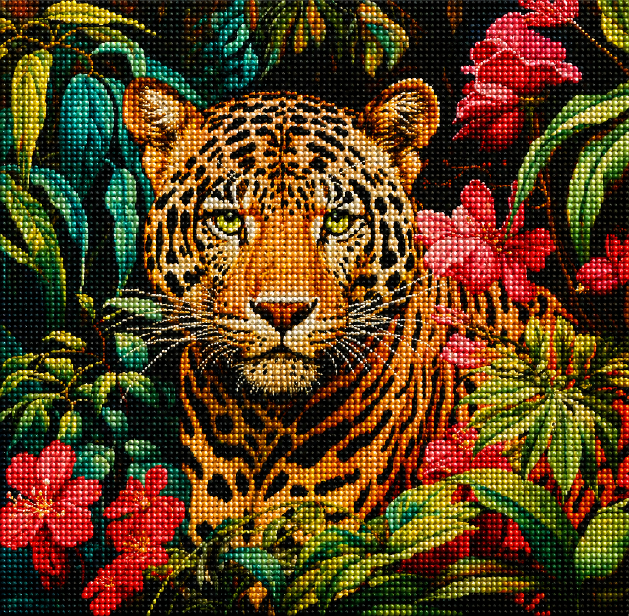 Yellow Eye Leopard Diamond Art Kit — diamond art kit canvas