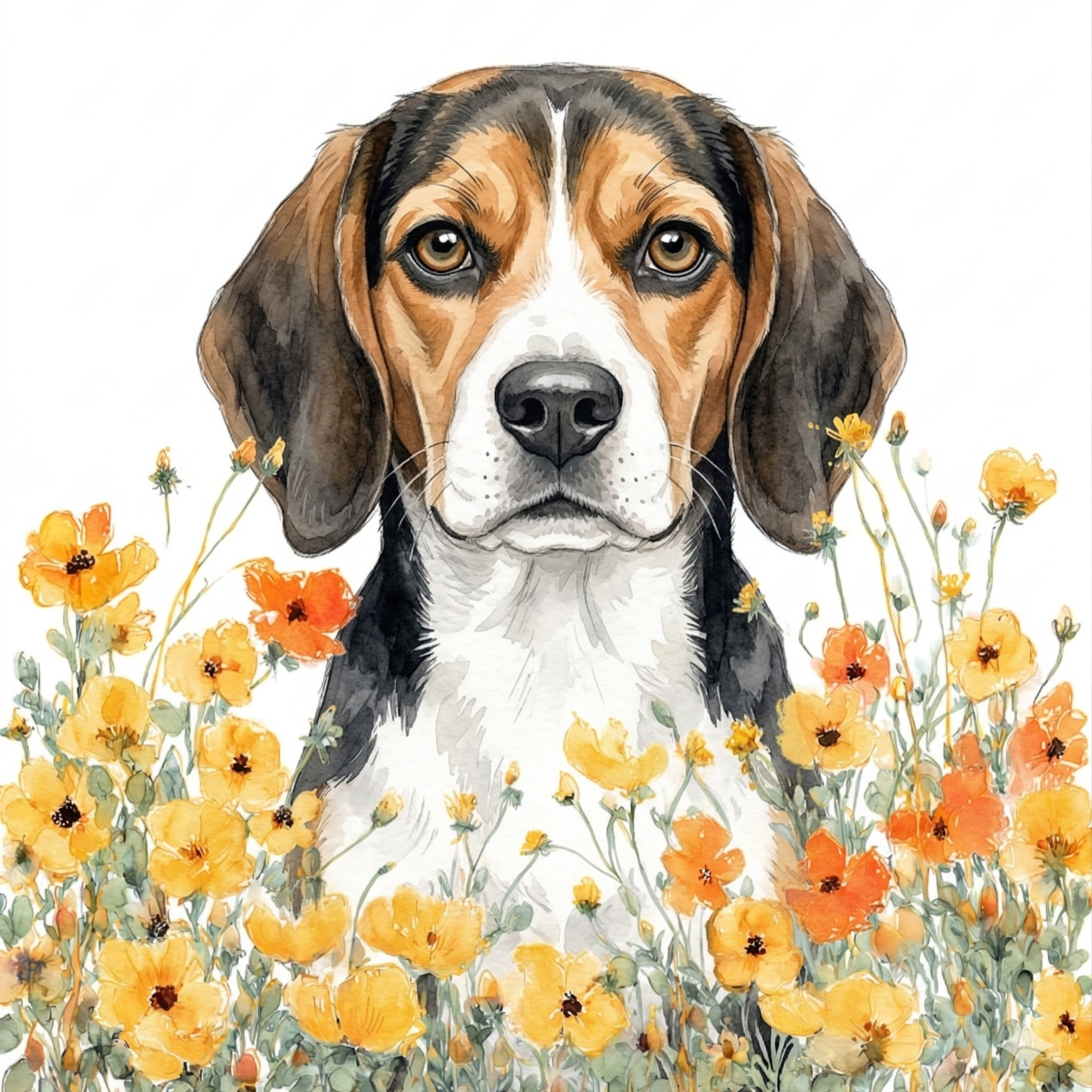 Yellow Poppies Beagle Diamond Art Kit