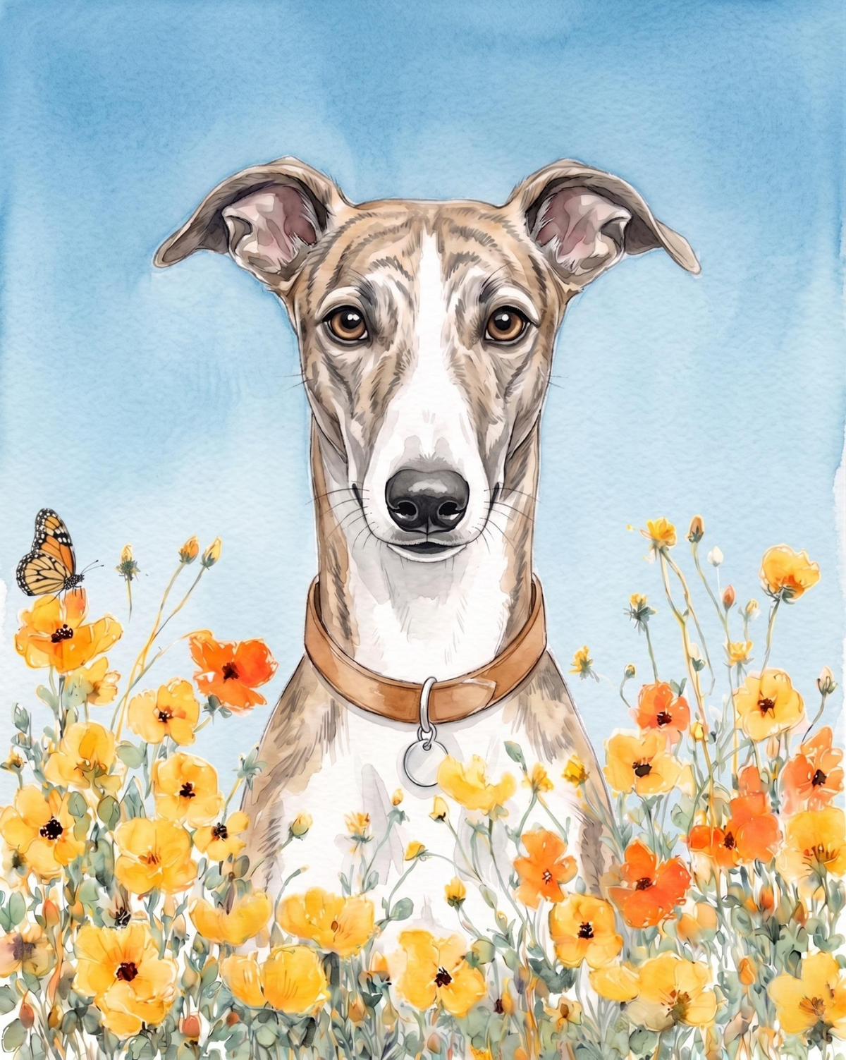 Yellow Poppies Greyhound Diamond Art Kit