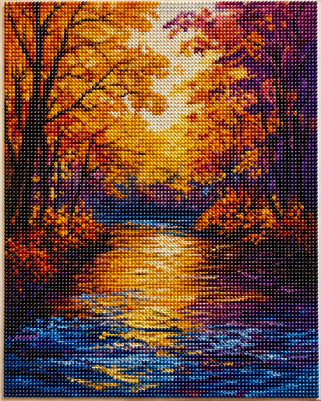Yellow and Purple Leaf Trees Diamond Art Kit — diamond art kit canvas