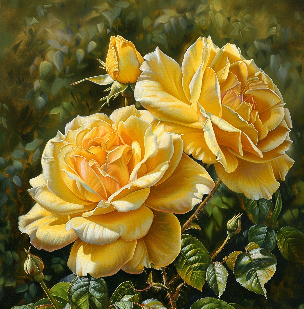 Yellow Rose Bush Diamond Art Kit