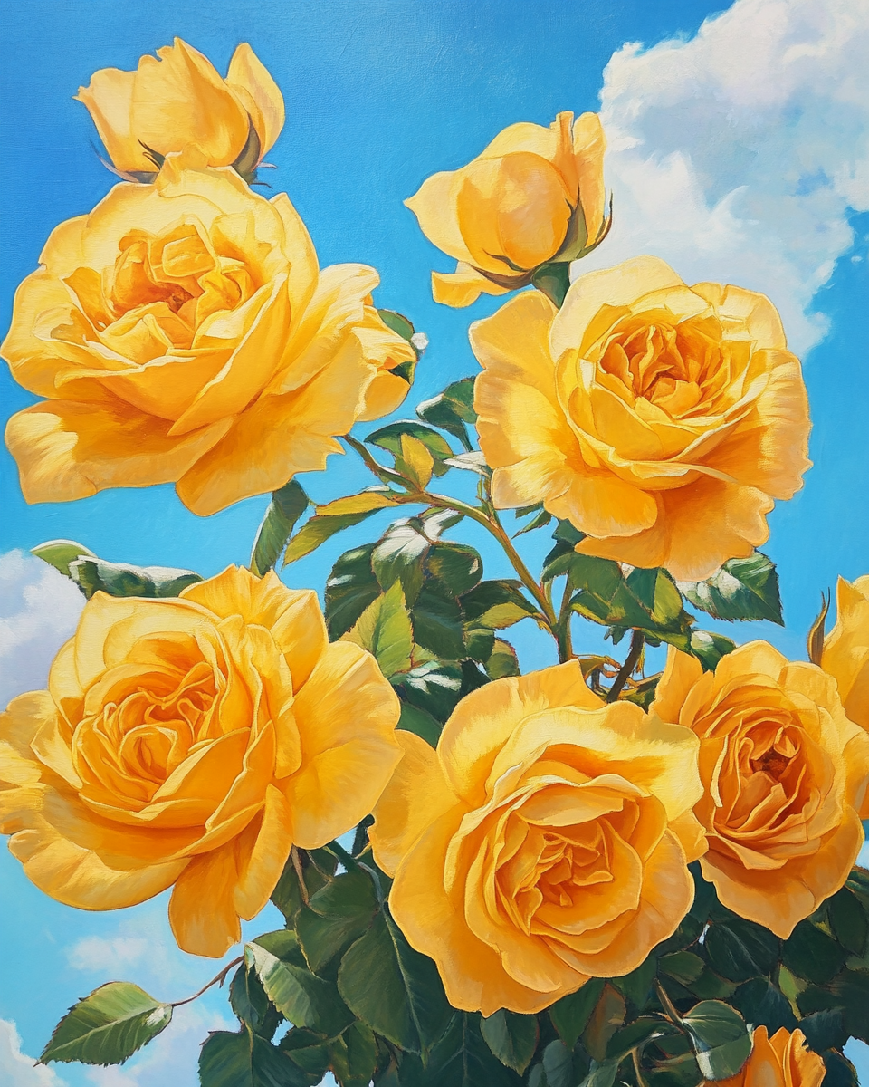 Yellow Roses in the Sun Diamond Art Kit