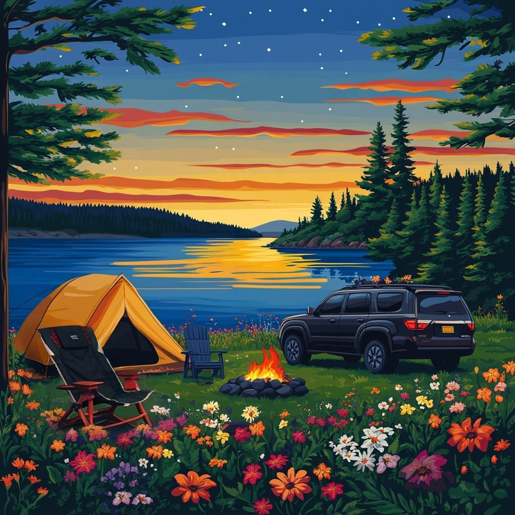 Yellow Sky Campsite Diamond Art Kit