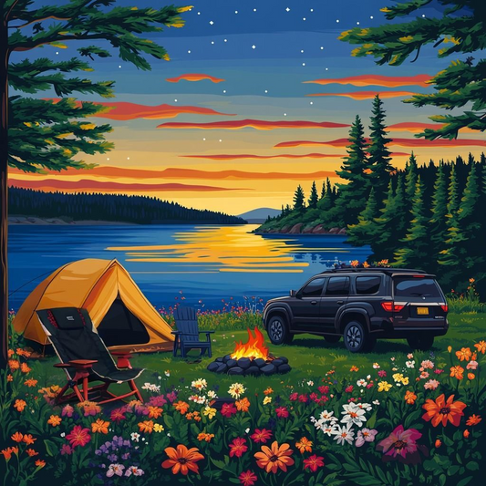 Yellow Sky Campsite Diamond Art Kit