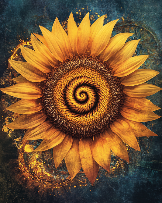 Yellow Swirling Flower Petals Diamond Art Kit