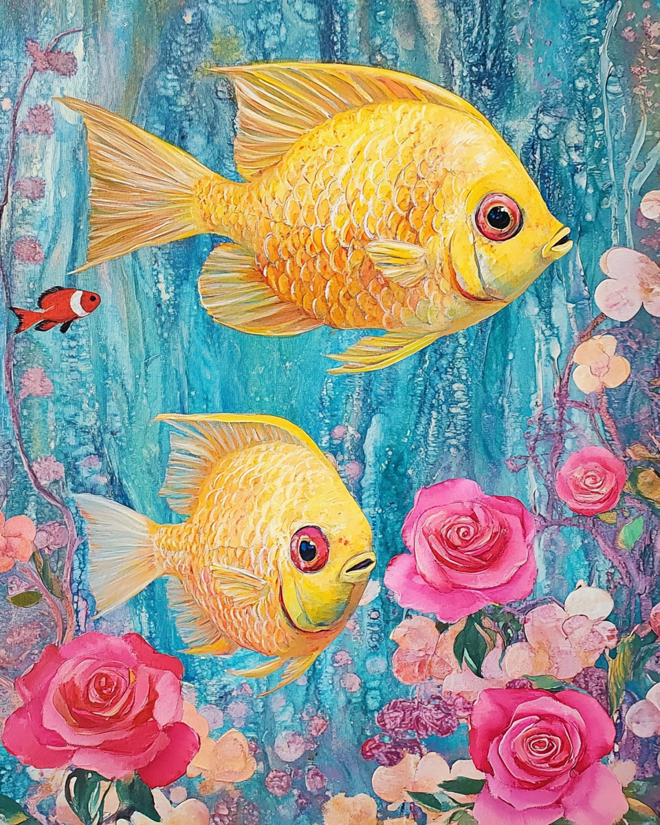 Yellow Tropical Fish Diamond Art Kit
