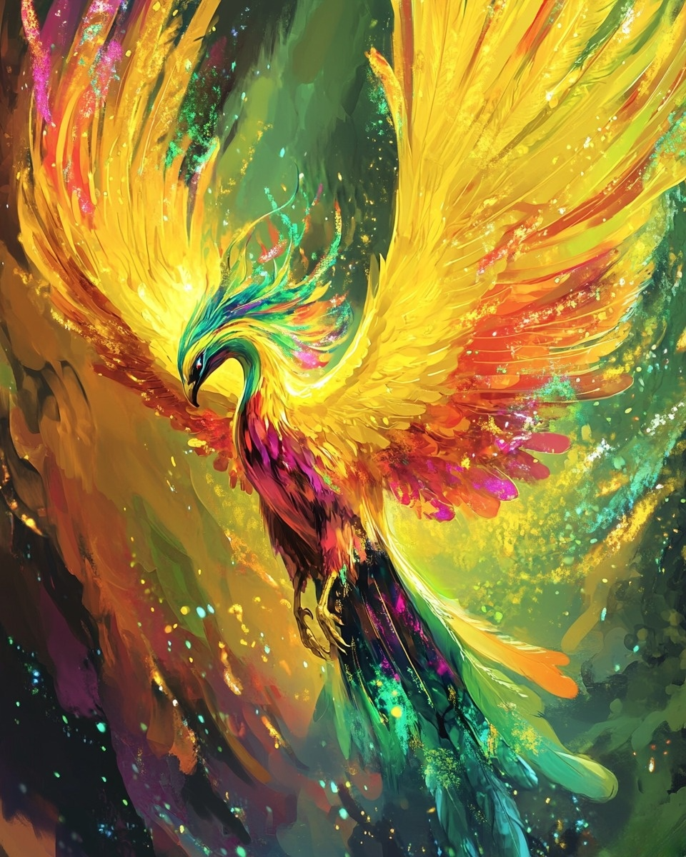 Yellow Wing Phoenix Diamond Art Kit