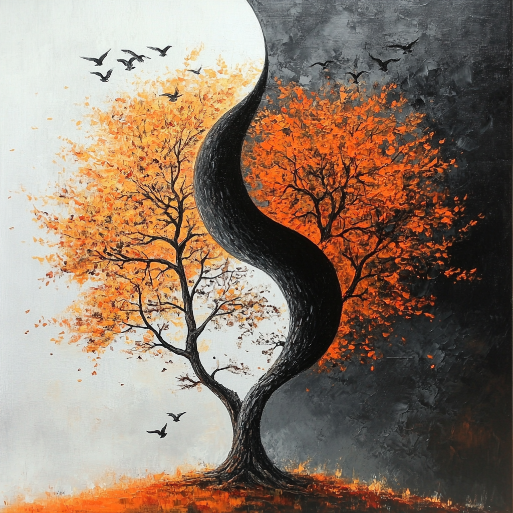 Yin and Yang Dark Tree Diamond Art Kit