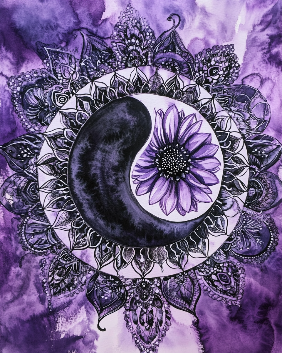 Yin and Yang Flowers Diamond Art Kit