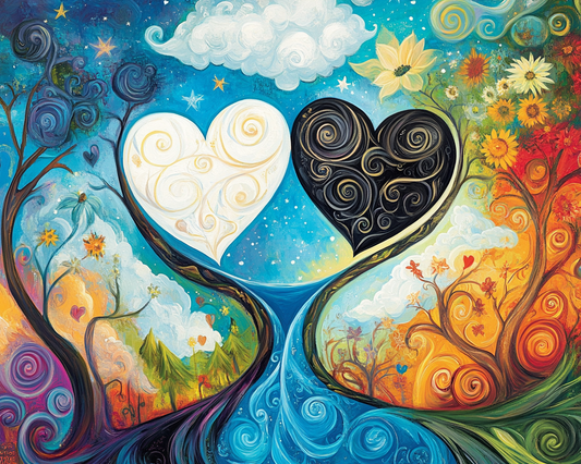 Yin and Yang Hearts Diamond Art Kit