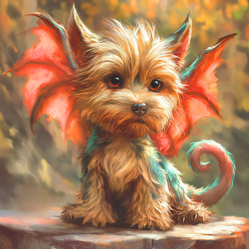 Yorkie Dragon Diamond Art Kit