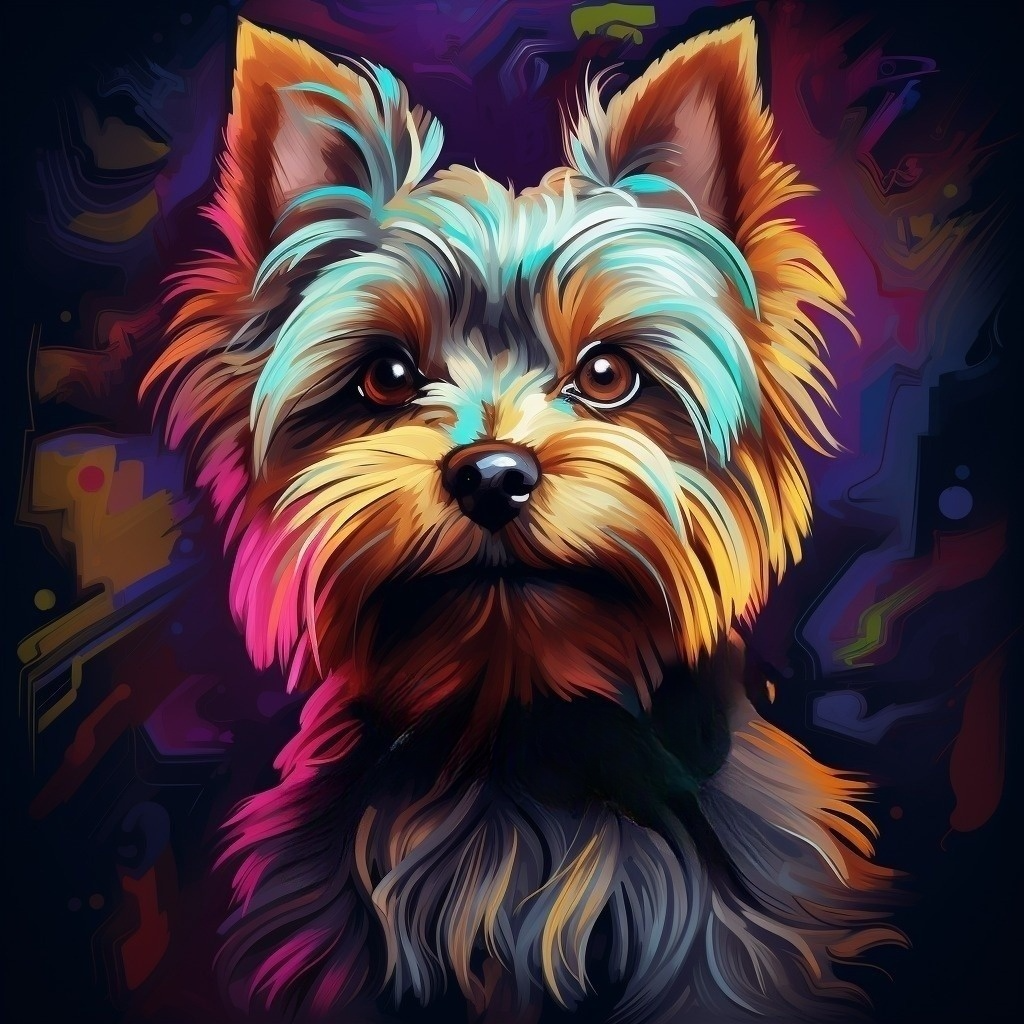 Yorkie in Abstract Light Diamond Art Kit