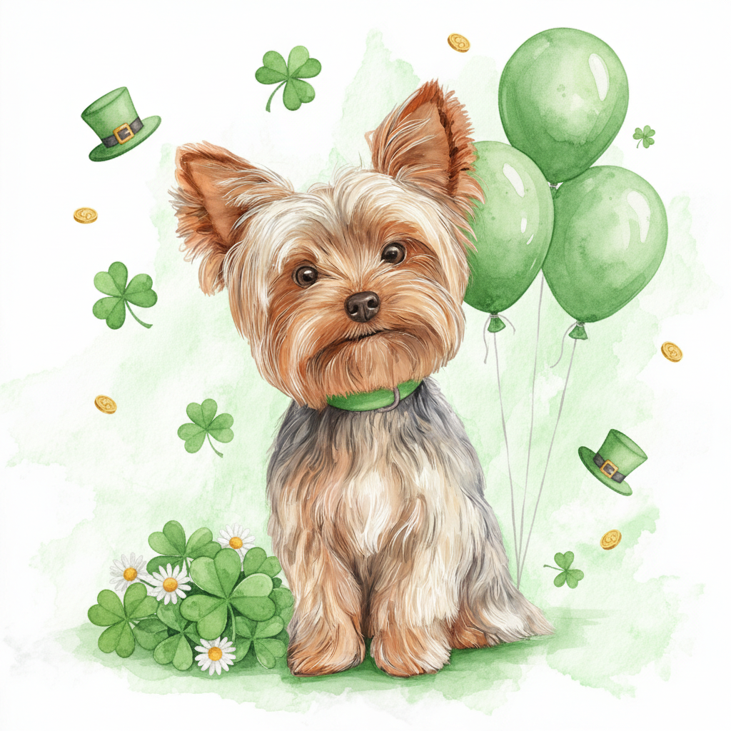 Yorkie St. Patrick's Day Diamond Art Kit