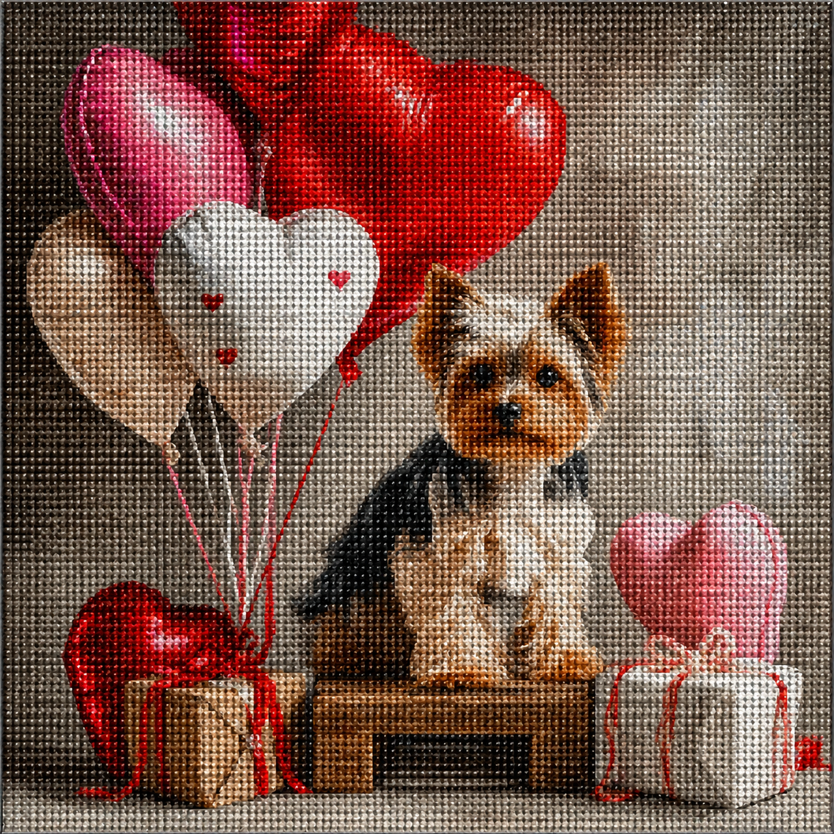 Yorkie Valentines Diamond Art Kit — diamond art kit canvas