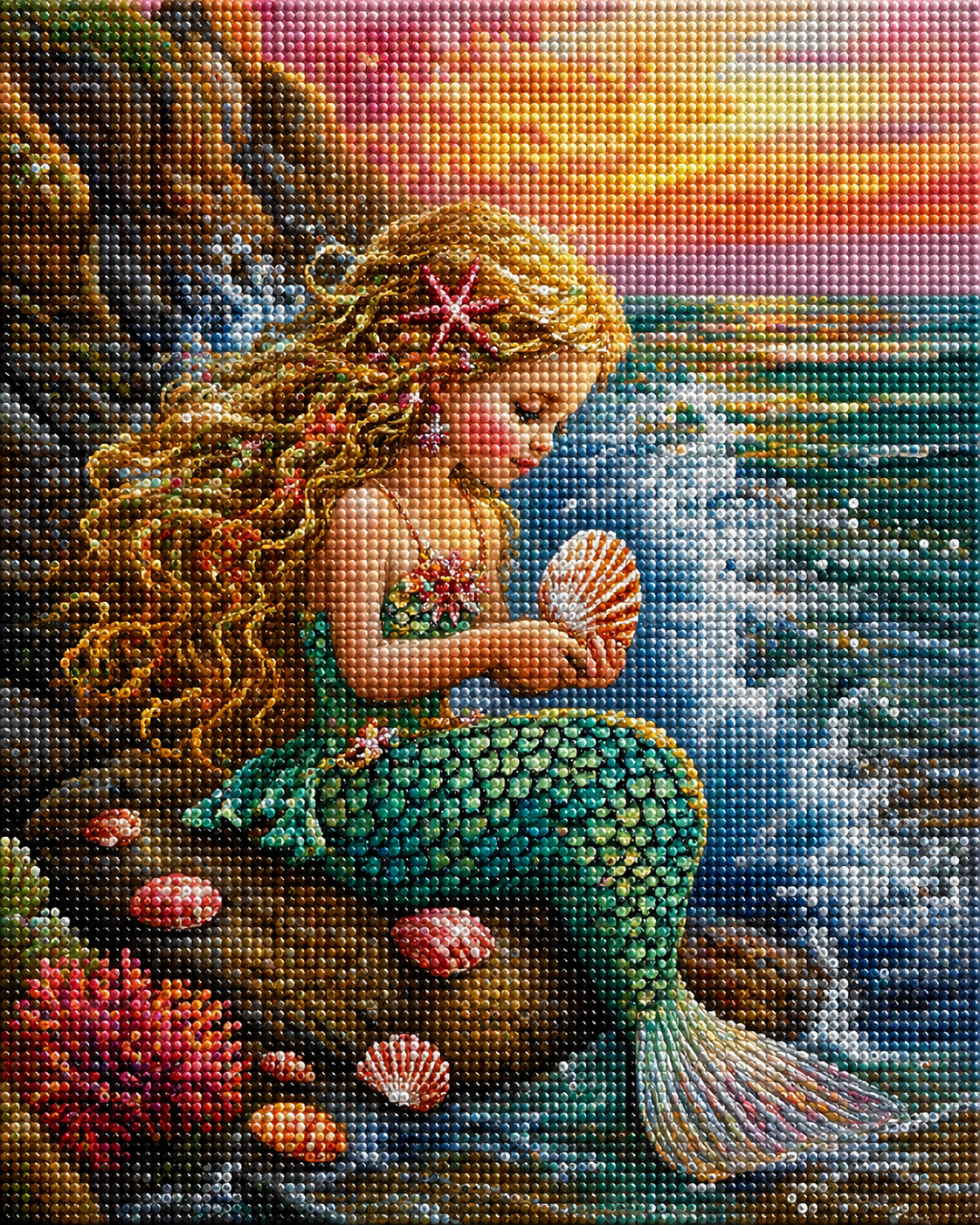 Young Mermaid Girl Diamond Art Kit