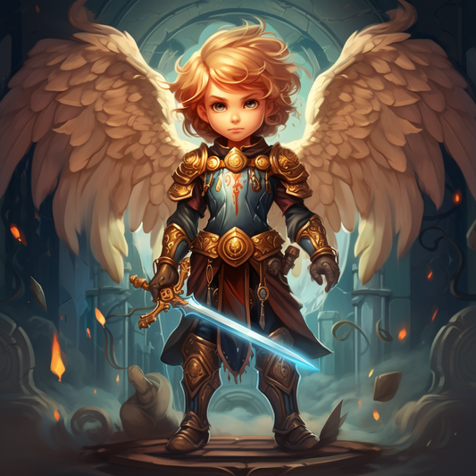 Young Warrior Angel Diamond Art Kit