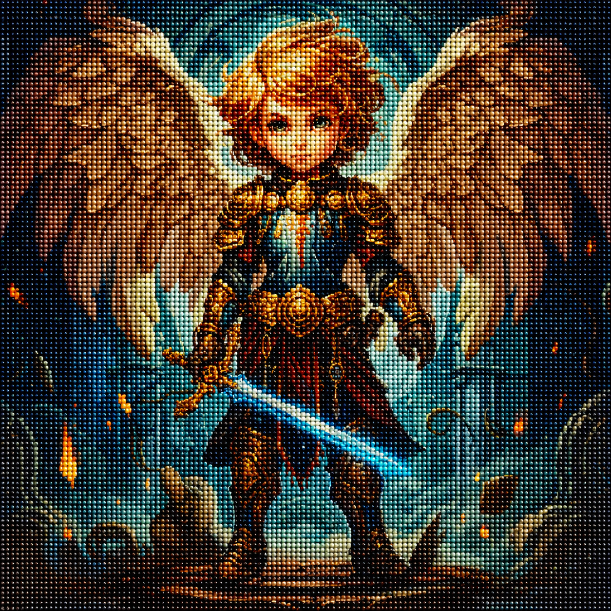 Young Warrior Angel Diamond Art Kit