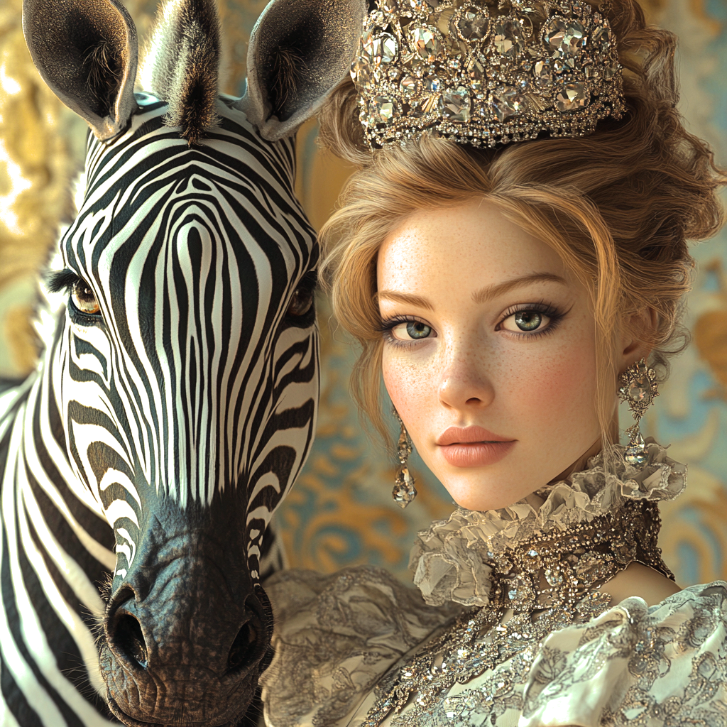 Zebra and Princess Diamond Art Kit