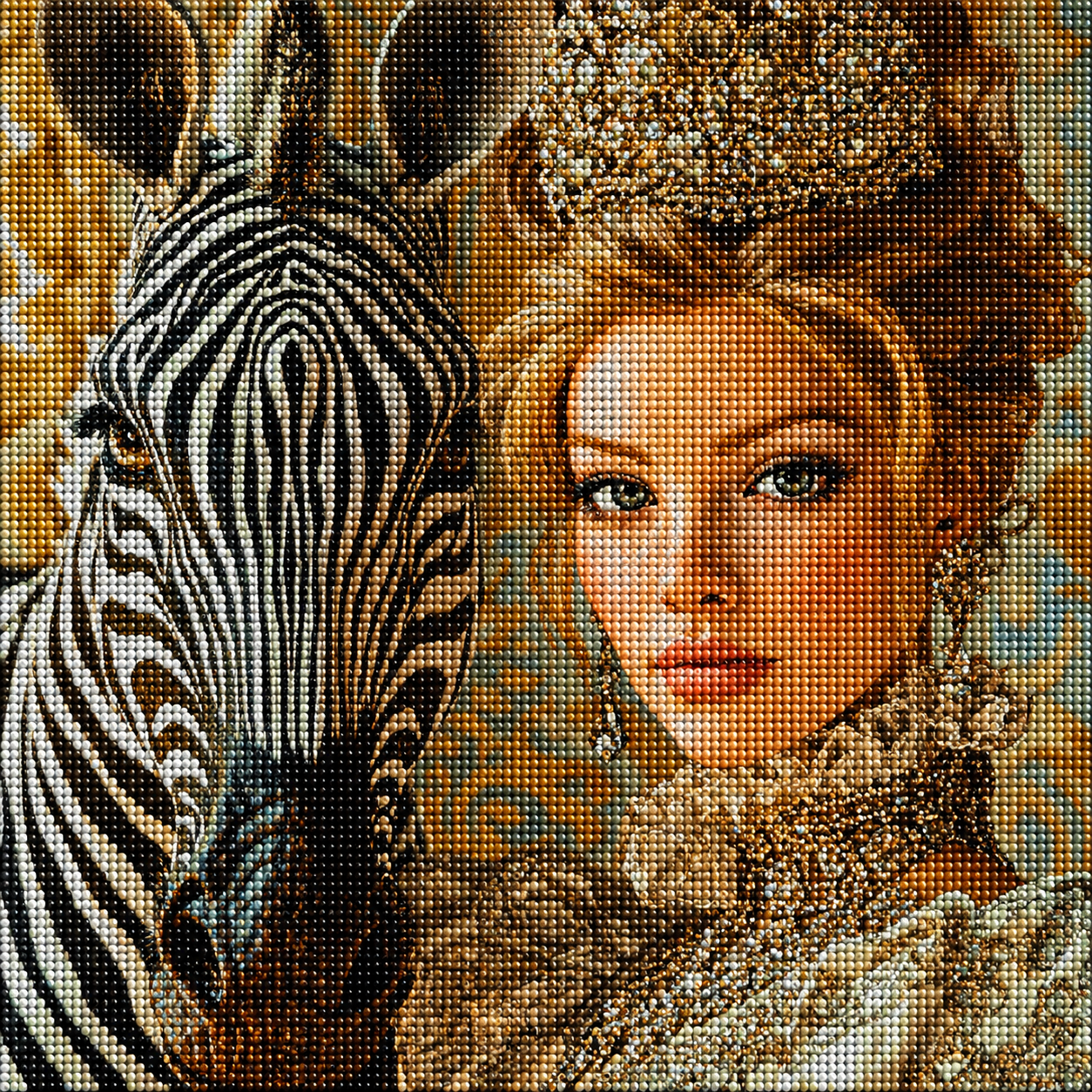 Zebra and Princess Diamond Art Kit