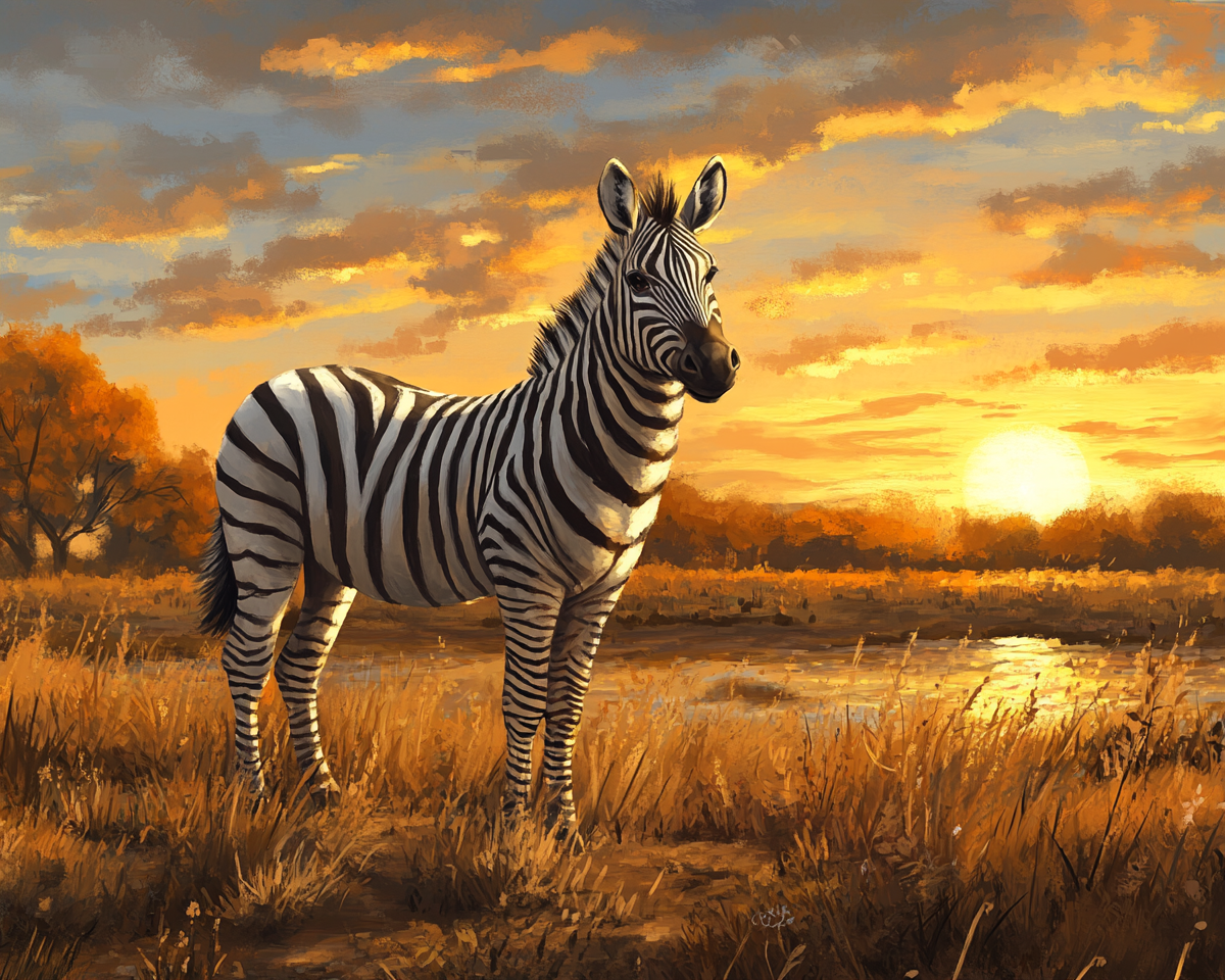 Zebra at Sunrise Diamond Art Kit