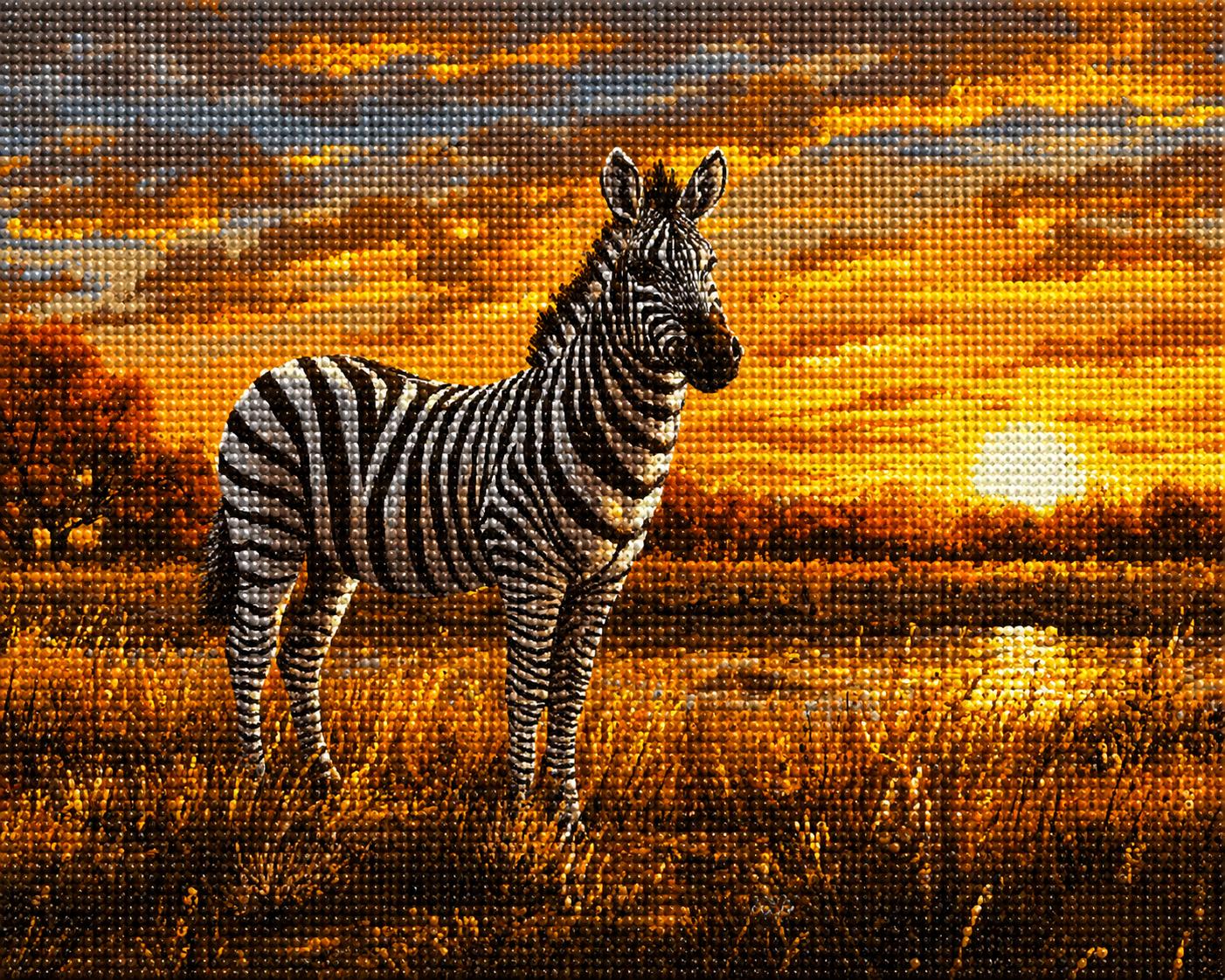 Zebra at Sunrise Diamond Art Kit