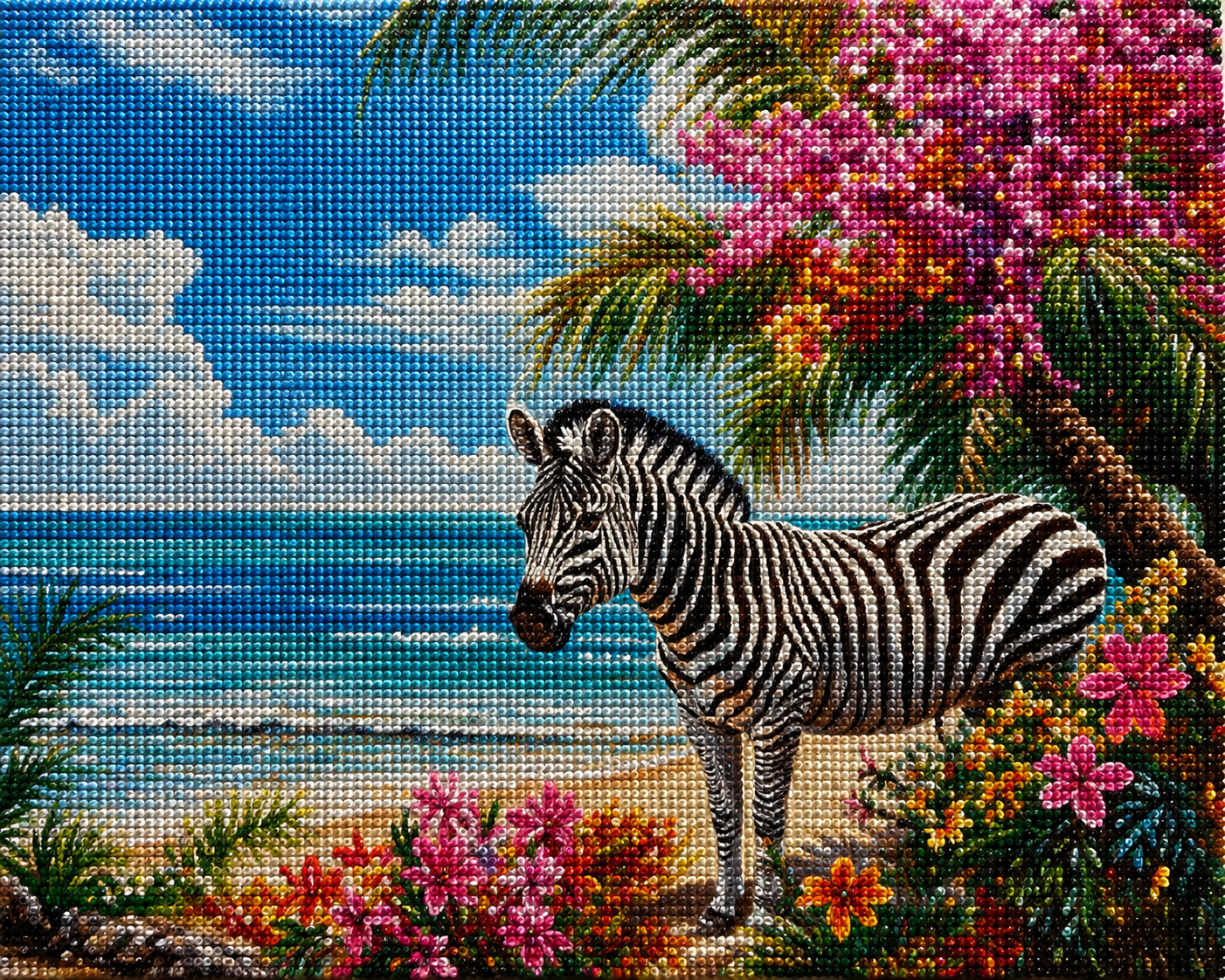 Zebra at the Beach Diamond Art Kit