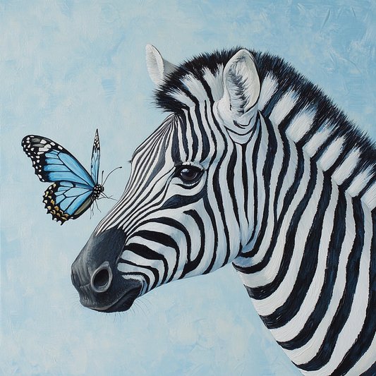 Zebra and Butterfly Diamond Art Kit