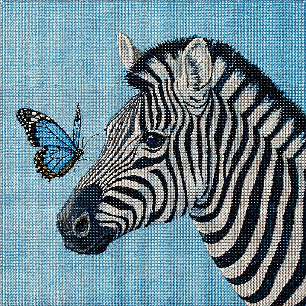 Zebra and Butterfly Diamond Art Kit