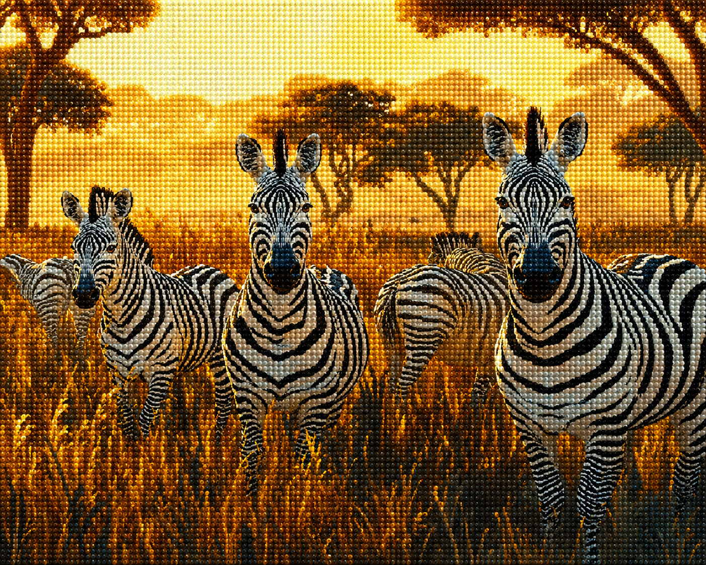 Zebras at Sunrise Diamond Art Kit