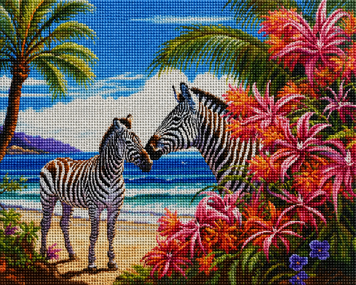 Zebras in the Flowers Diamond Art Kit