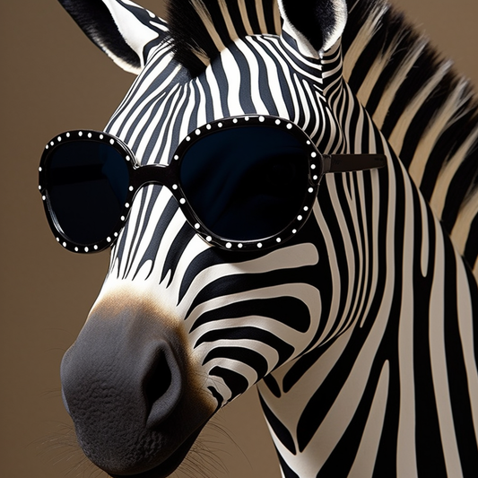 Zebra and Sunglasses Diamond Art Kit